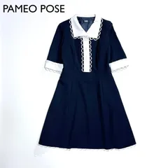 ci05 PAMEO POSE スカラップワンピース LANINA DRESS ドレス レース ハーフボタン 襟付き ワンピース ブラック 黒 定価31,350円 パメオポーズのサムネイル