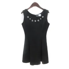 レディ Rady ワンピース ミニ ビジュー ノースリーブ F 黒 ブラック /MS
