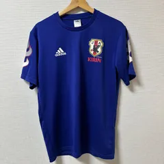 (^w^)b adidas アディダス Tシャツ 無地 JFA KIRIN サムライブルー ユニフォーム ユニホーム 応援 サッカー 春秋 日常 ポリエステル100％ シンプル デザイン ピクニック ブルー 青 メンズ サイズ L OM10909HG