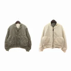 フリークスストア FREAKS STORE ジャケット MA-1 エムエーワン リバーシブル ボア M カーキ 白 ホワイト /MS