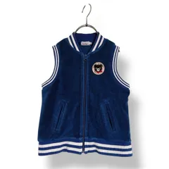 DOUBLE.B ダブルビー ミキハウス ベスト ジレ キッズベスト 子供服 男の子 女の子 120サイズ くま ワッペン キャラクター ロゴワッペン フルジップ ジップアップ ネイビー 紺 スポーツ カジュアル 通園 通学 重ね着 レイヤード キッズ