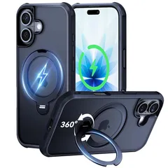 【新品】 【2026最高傑作・11年の匠心開発】Peerock iPhone 17 用 ケース【多機能一体・360°新定点回転スタンド】米軍MIL規格 耐衝撃 MagSafe対応 高耐久性 最大25W急速充電対応 指紋防止/マット仕上げ/黄変防止/半透明 超強