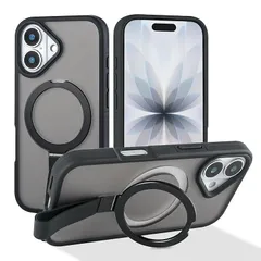 【新品】 OwnestX iPhone 17 ケース Magsafe対応 スタンド&ハンドストラップ一体型搭載 スマホケース 横縦両立 マグネット搭載 ワイヤレス充電対応 半透明 TPU 耐衝撃 軽量 薄型 ビジネススタイル あいふおん 17 用 カバー（