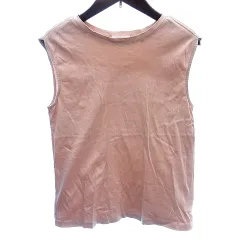 ルーニィ LOUNIE カットソー ボートネック ノースリーブ 36 S ピンクベージュ /AU