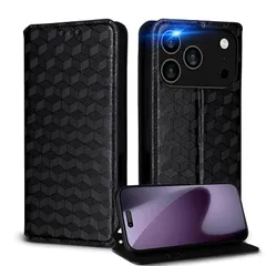 【新品】 UnivoColors iPhone 17 Pro Max 対応手帳型ケース 高級合皮 カード収納 マグネット開閉 スタンド機能 ストラップホール付き TPUソフトバンパー 全面保護 カメラ保護 衝撃吸収 ビジネス おしゃれ カバー(ブラック) 1