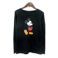 フィス FITH カットソー Tシャツ クルーネック プリント 長袖 150 黒 ブラック /MN