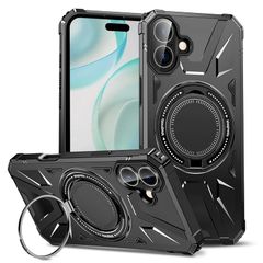 【新品】 LCSMFKJ iPhone 17 用ケース ワイアレス充電対応 360°回転 リング付き 隠し スタンド機能 米軍MIL規格取得 耐衝撃 スマホケース Cover いphone17 アイフォン アイホン あいふぉん17 背面 カバー レディース 0