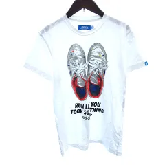 アディダスオリジナルス adidas originals カットソー Tシャツ クルーネック プリント 半袖 XS 白 ホワイト /AU