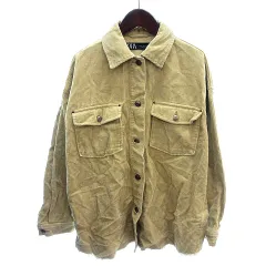 ザラ ZARA コーデュロイジャケット シャツ ステンカラー オーバーサイズ カットオフ 長袖 XS 黄緑 イエローグリーン /AU