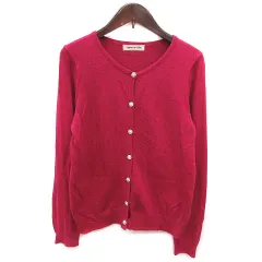 アプワイザーリッシェ Apuweiser-riche カーディガン ニット カシミヤ混 長袖 2 ワインレッド /MS