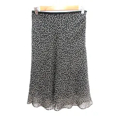 アンタイトル UNTITLED フレアスカート ミモレ ロング ドット 0 XS 黒 ブラック /AU