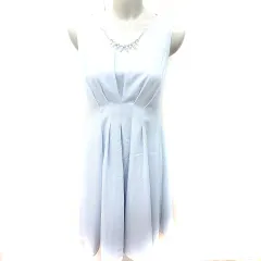 ミーア MIIA ワンピース Aライン ひざ丈 ノースリーブ F ライトブルー /RT