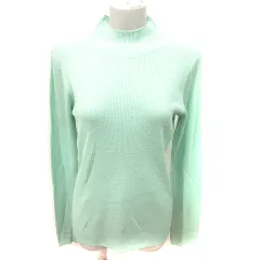 オペークドットクリップ OPAQUE.CLIP ニット カットソー ハイネック 長袖 38 M ミントグリーン /RT
