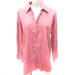 ザラ ZARA シャツ ブラウス スキッパーカラー 長袖 M ピンク /RT