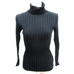 フィフス fifth ニット セーター タートルネック リブ 長袖 黒 ブラック /AU