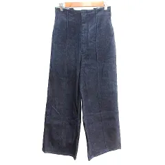 スナイデル SNIDEL デニムパンツ ジーンズ ワイド ハイウエスト レースアップ センターステッチ 1 M 紺 ネイビー /AU