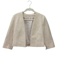 フレイアイディー FRAY I.D ノーカラージャケット 総レース 総裏地 七分袖 0 白 アイボリー /MS