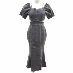 リップサービス LIP SERVICE ワンピース マーメイド ロング デニム 半袖 S グレー /YK