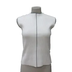 ココディール COCO DEAL ニット カットソー リブ ノースリーブ 2 白 ホワイト 黒 ブラック /MS