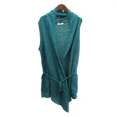 ニコアンド Niko and.. ベスト ニット 前開き フード 緑 グリーン /MN