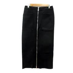ザラ ZARA タイトスカート ロング フェイクスエード S 黒 ブラック /MN