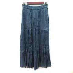 ジーナシス JEANASIS プリーツスカート マキシ F 紺 ネイビー /YI