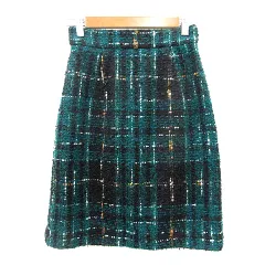 プロポーション ボディドレッシング PROPORTION BODY DRESSING タイトスカート ひざ丈 チェック ラメ S 緑 グリーン /MN