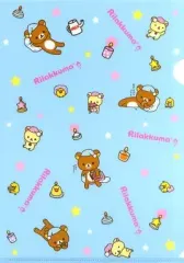【中古】クリアファイル リラックマ＆コリラックマ＆キイロイトリ(夜更し/背景スカイブルー)A4クリアファイル 「ローソンdeリラックマ」 2009年キャンペーングッズ