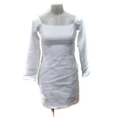 ザラ ZARA ワンピース ミニ 七分袖 白 ホワイト /YI