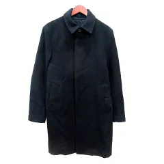 エディフィス EDIFICE ステンカラーコート ロング シングル ウール 黒 ブラック /MN