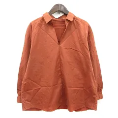 ナノユニバース nano universe ブラウス スキッパーカラー 長袖 F 茶 ブラウン /MN