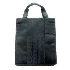 フォション FAUCHON トートバッグ ハンド ポリエステル 総柄 黒 ブラック /MN ●RY