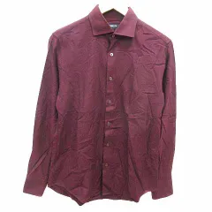 コムサイズム COMME CA ISM カジュアルシャツ 長袖 M 赤 レッド ボルドー /YK