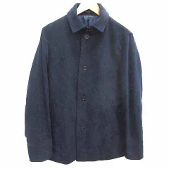 コムサイズム COMME CA ISM ステンカラーコート フェイクスエード 総裏地 L 紺 ネイビー /YK