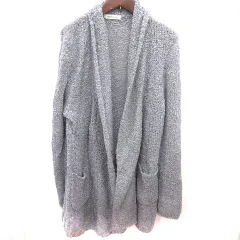 ニューヨーカー NEWYORKER カーディガン ニット 長袖 ロング アルパカ混 M グレー /RT