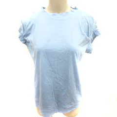 ミズイロインド mizuiro ind ニット カットソー Uネック 半袖 ライトブルー /RT