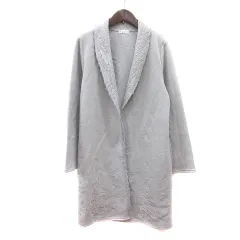 アクシーズファム axes femme カーディガン ロング 刺繍 レース 裏起毛 M グレー /MN