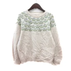 エヘカソポ サマンサモスモス ehka sopo SM2 ニット セーター 花柄 長袖 F 白 アイボリー /MN