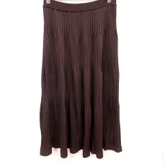 アンタイトル UNTITLED スカート プリーツ ロング 2 ダークブラウン /RT