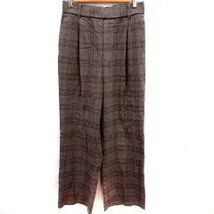 グローバルワーク GLOBAL WORK テーパードパンツ チェック M 茶 ブラウン /RT