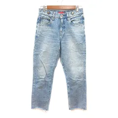 レッドカード RED CARD デニムパンツ ジーンズ テーパード ウォッシュ加工 カットオフ 22 M 青 ブルー /MN