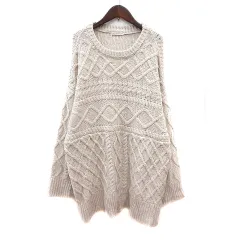 ナイスクラップ NICE CLAUP continuer de NICE CLAUP ワンピース ニット ミニ 長袖 ケーブル F 白 アイボリー /MN