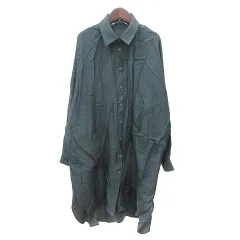 ザラ ZARA シャツワンピース ひざ丈 長袖 XS チャコールグレー /MN