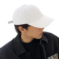 [Capprecier] 大きいサイズ キャップ メンズ レディース CAP 帽子 無地 【60-65cm】 調整可能 深めデザイン コットン100％ 通気性 UVカット 日除け 春 夏 秋 冬 男女兼用 シンプル おしゃれ (JP, ア [ホワイト] [L]