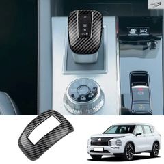 三菱アウトランダー 2022 2023 2024 ABS カーボンファイバールック シフトノブ ヘッドカバー トリム ステッカー 自動車内装アクセサリー