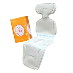 エアラブ4プラス (airluv4＋) ドーナツ ファン付ベビーカーシート ファンシート チャイルドシート ベビーカー 保冷剤 保冷シート 扇風機 赤ちゃん 暑さ対策 夏 寝かしつけ 冷感 涼しい (D：クールグレー, 単品)