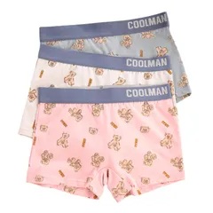 [FARFADET] ジュニア ボクサー パンツ ガールズ インナー ショーツ 下着 女の子 小学生 中学生 高校生 3枚セット (JP, アルファベット, M, くまセット) [くまセット] [M]のサムネイル