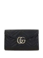 GUCCI GGマーモント レザー ウォレット オン チェーン 送料無料