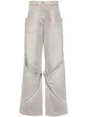 THE ATTICO ワイドレッグデニムコットンジーンズ 送料無料