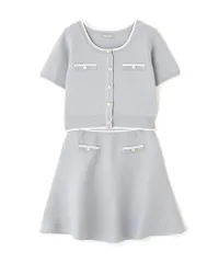 新品 [ジル バイ ジルスチュアート] 配色ラインフレアスカートセットアップ